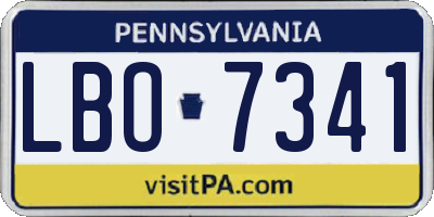 PA license plate LBO7341