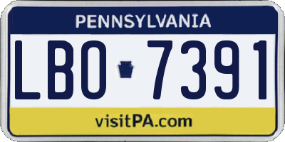 PA license plate LBO7391