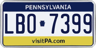 PA license plate LBO7399