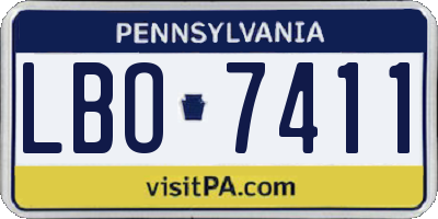 PA license plate LBO7411