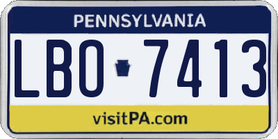 PA license plate LBO7413