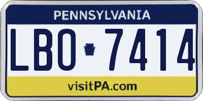 PA license plate LBO7414