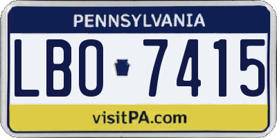 PA license plate LBO7415