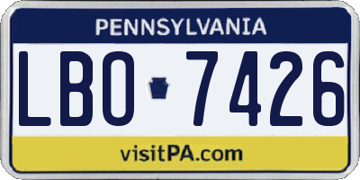 PA license plate LBO7426