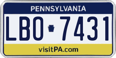 PA license plate LBO7431