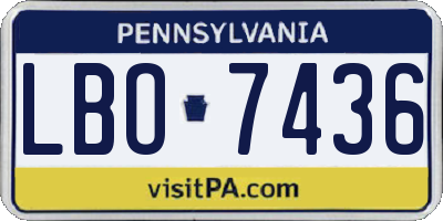 PA license plate LBO7436