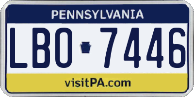 PA license plate LBO7446