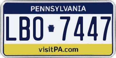 PA license plate LBO7447