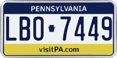 PA license plate LBO7449