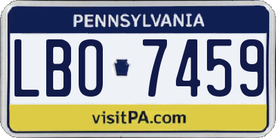 PA license plate LBO7459