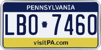 PA license plate LBO7460