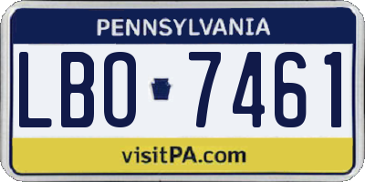 PA license plate LBO7461