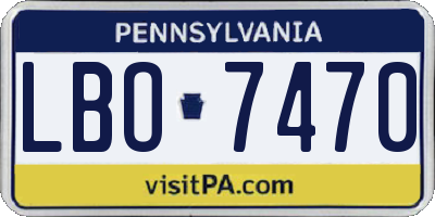 PA license plate LBO7470