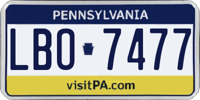 PA license plate LBO7477