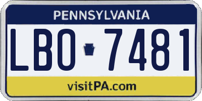 PA license plate LBO7481