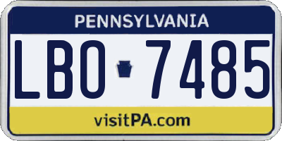 PA license plate LBO7485