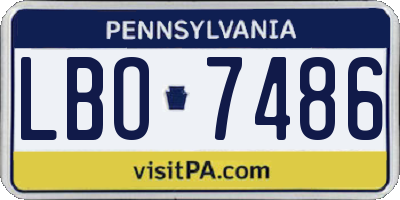 PA license plate LBO7486