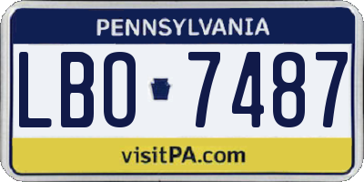 PA license plate LBO7487