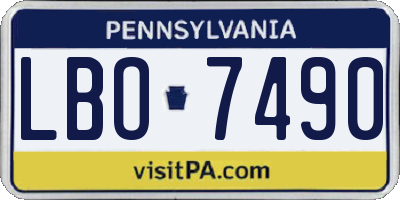 PA license plate LBO7490