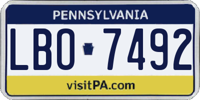 PA license plate LBO7492
