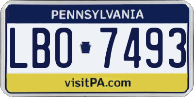 PA license plate LBO7493