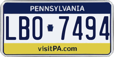 PA license plate LBO7494