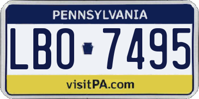 PA license plate LBO7495
