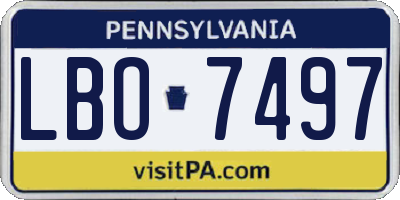 PA license plate LBO7497