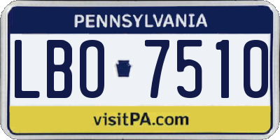 PA license plate LBO7510