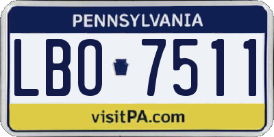 PA license plate LBO7511