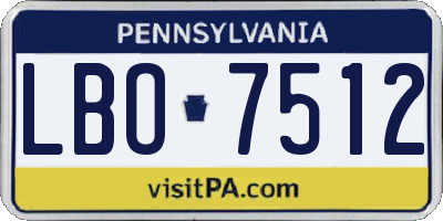 PA license plate LBO7512