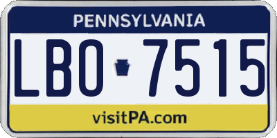 PA license plate LBO7515