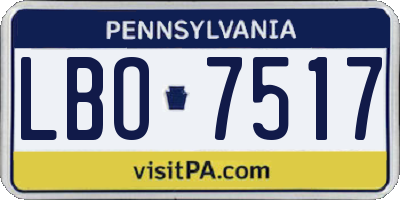 PA license plate LBO7517