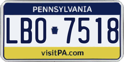 PA license plate LBO7518
