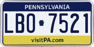 PA license plate LBO7521