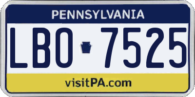 PA license plate LBO7525