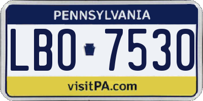PA license plate LBO7530