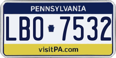 PA license plate LBO7532