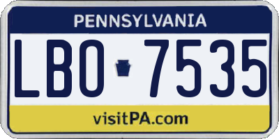PA license plate LBO7535
