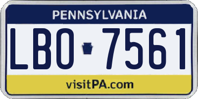 PA license plate LBO7561