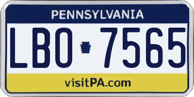PA license plate LBO7565