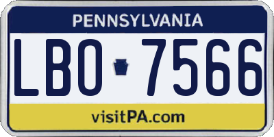 PA license plate LBO7566