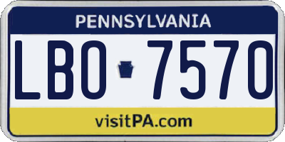 PA license plate LBO7570