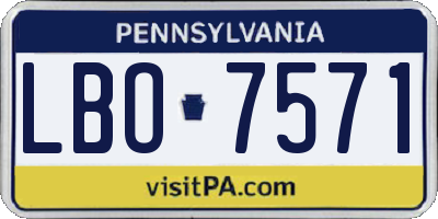 PA license plate LBO7571