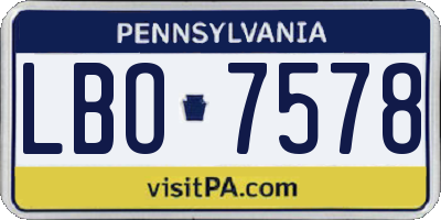 PA license plate LBO7578