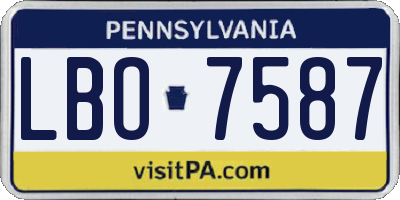 PA license plate LBO7587