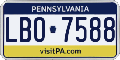 PA license plate LBO7588