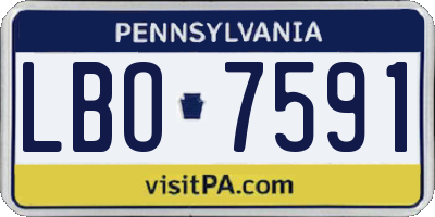 PA license plate LBO7591