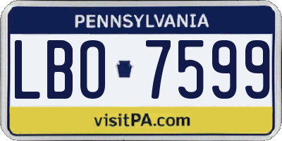 PA license plate LBO7599