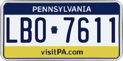 PA license plate LBO7611